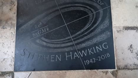 Placa-De-La-Tumba-De-Stephen-Hawking-Ubicada-Dentro-De-La-Abadía-De-Westminster