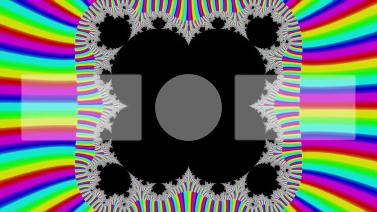 Psychedelická blikavá závěrečná obrazovka s pohybovou grafikou