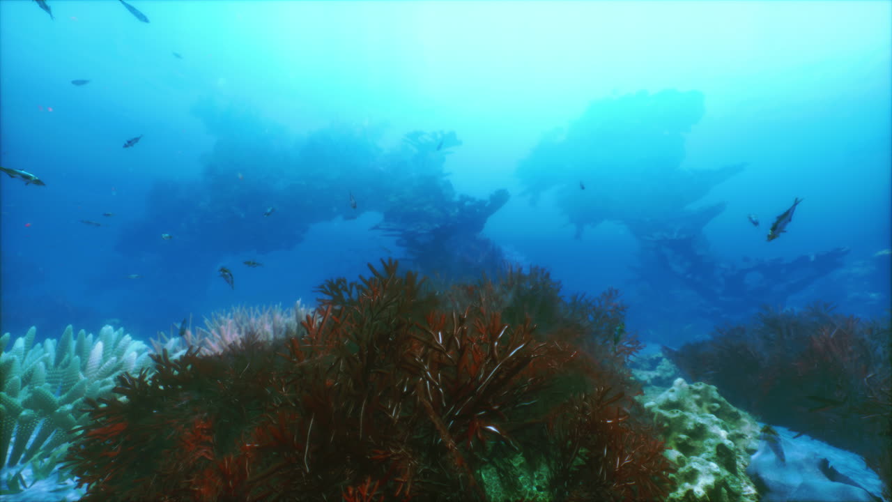 Exploring a vibrant underwater world filled with diverse marine life and corals