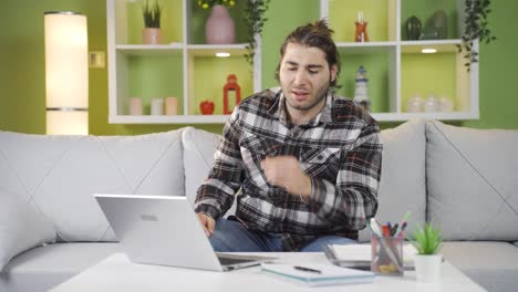 frustrated freelancer young man.