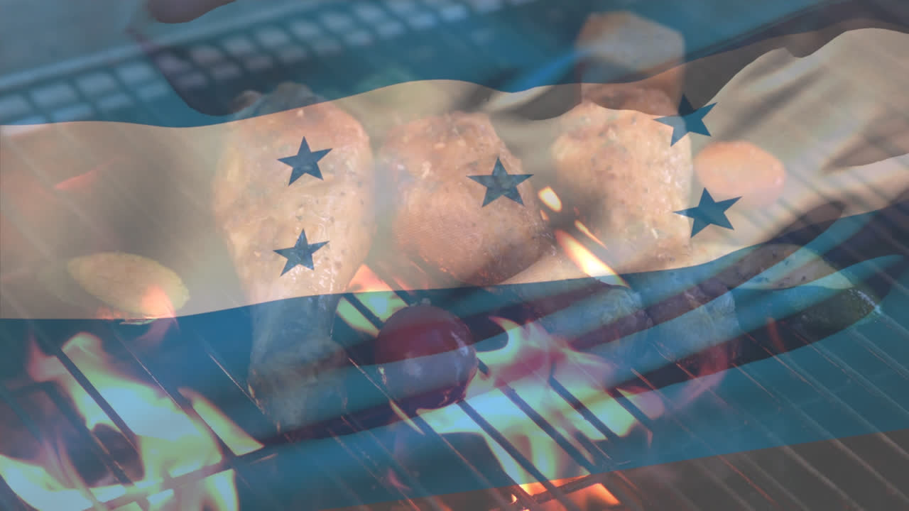 animación de la bandera de honduras sobre la parrilla