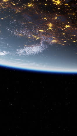 la tierra por la noche desde el espacio