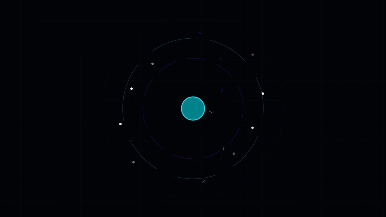 Abstract Digital Motion Graphic of Rotating Orbital Rings