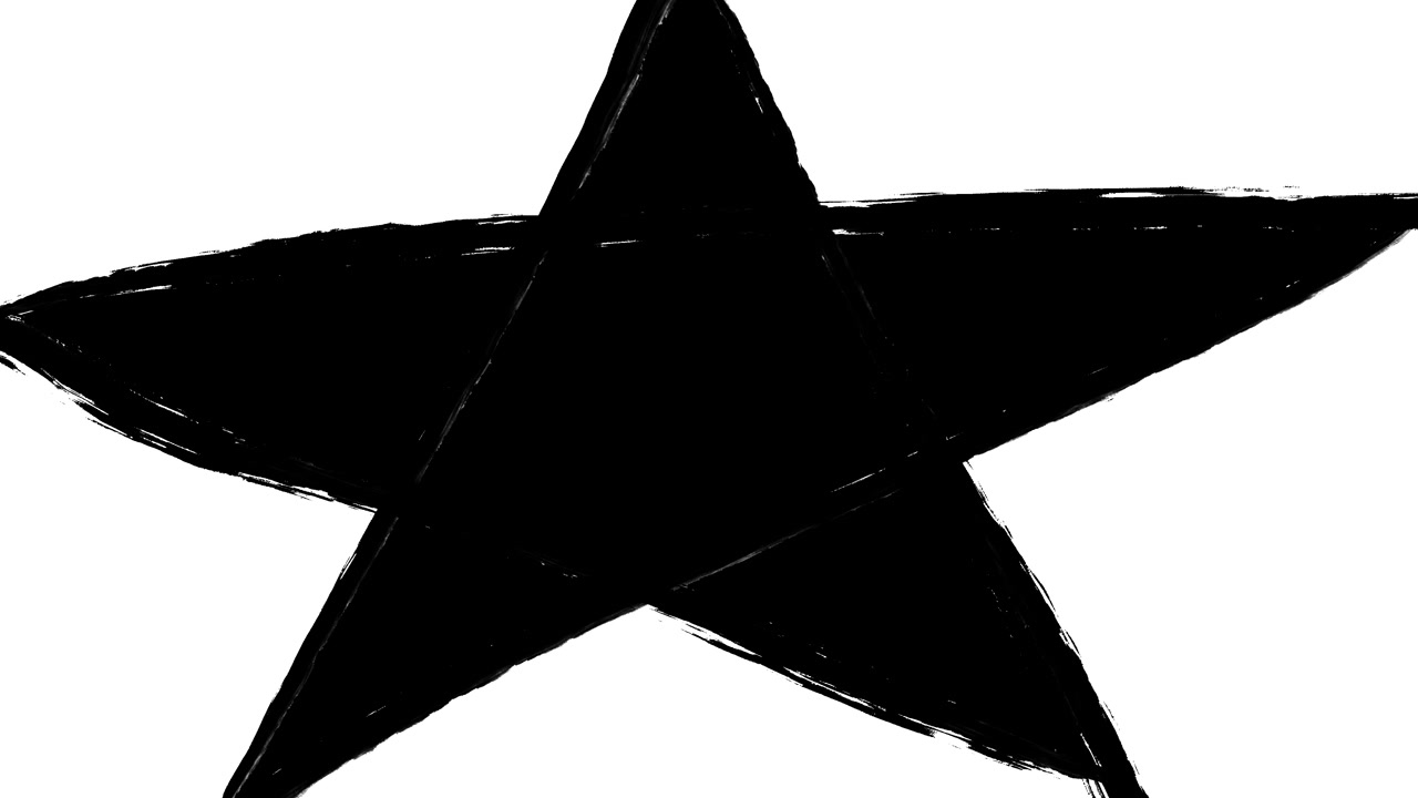 Hand-Drawn Black Star Shape Expanding and Contracting on White Background