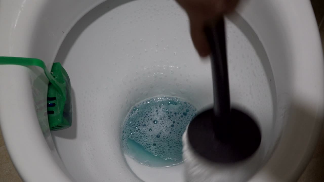 el baño. el agua en el inodoro.