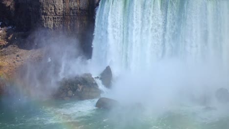 4k-Niagria-Falls-Niebla-Nube-Ciudad-Cascada-Gaviota-Arcoiris-Acantilado