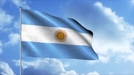 argentine flag waving in the wind