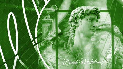 abstract collage of michelangelo's david