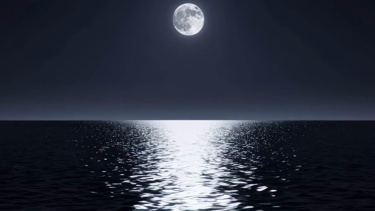 Moonlit Night Over the Ocean