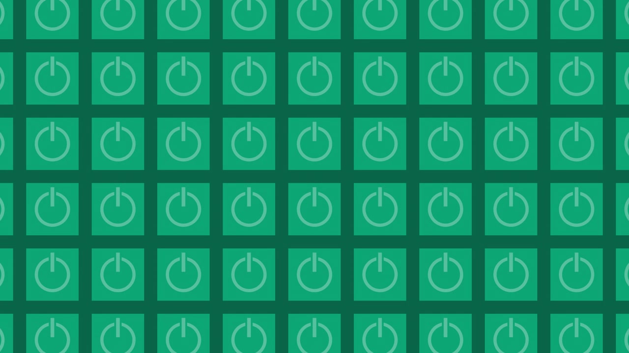 Array of Green Power Buttons