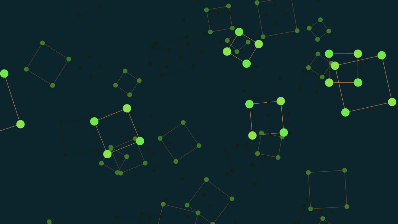 Fly squares with colorful dots on blue gradient