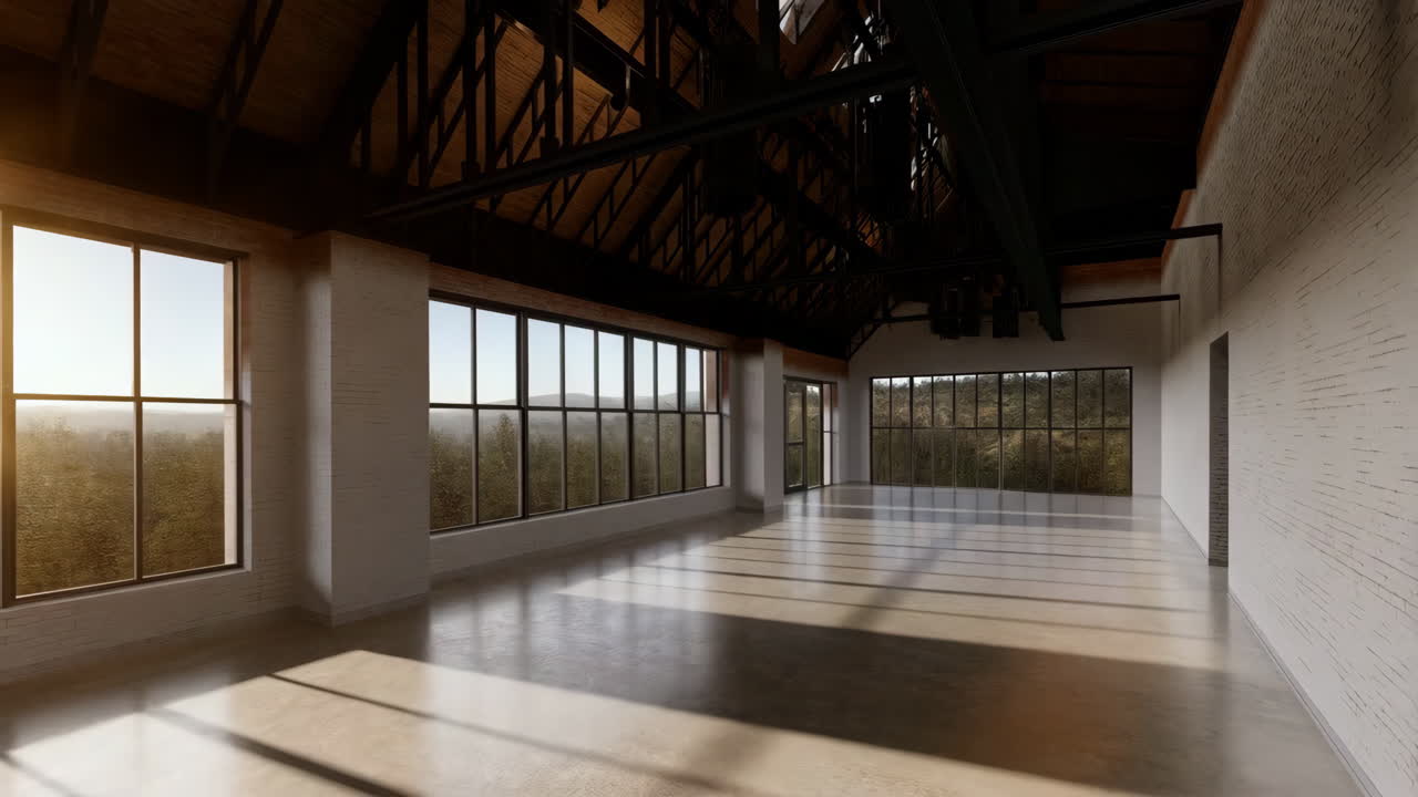 Spacious Industrial Loft with Large Windows and Natural Light