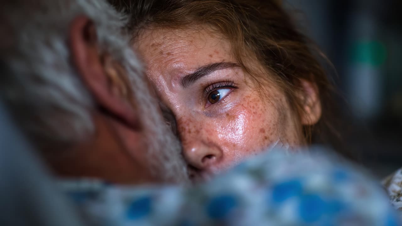 Un Momento Intimo di Connessione: Una giovane donna che abbraccia la persona amata in un ambiente ospedaliero, trasmettendo emozione profonda e cura in un momento difficile.
