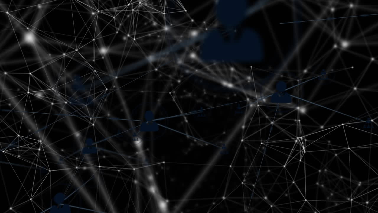 animación de la red de conexiones sobre fondo negro