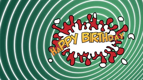 feliz cumpleaños escrito en la explosión
