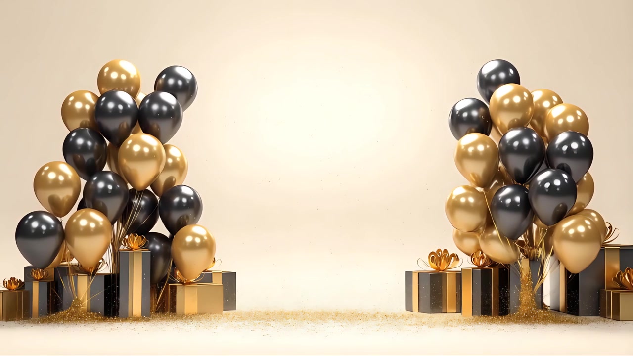 Sfondo di compleanno con palloncini 4K