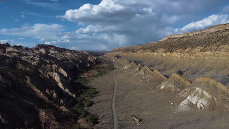 A-valley-crossed-by-a-road-in-a-mountain-range-in-Utah-outside-of-kanab-utah