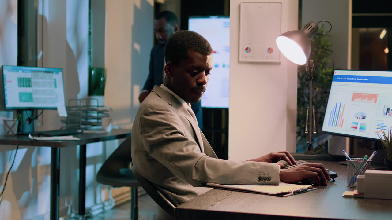 Businessman working at his desk in the office