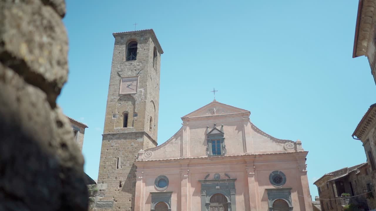 Church in the square of Civita di Bagnoreggio