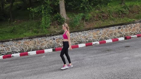 woman walking outdoors