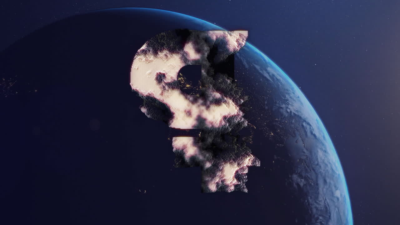 animación del procesamiento de datos de señales de criptomonedas en todo el mundo