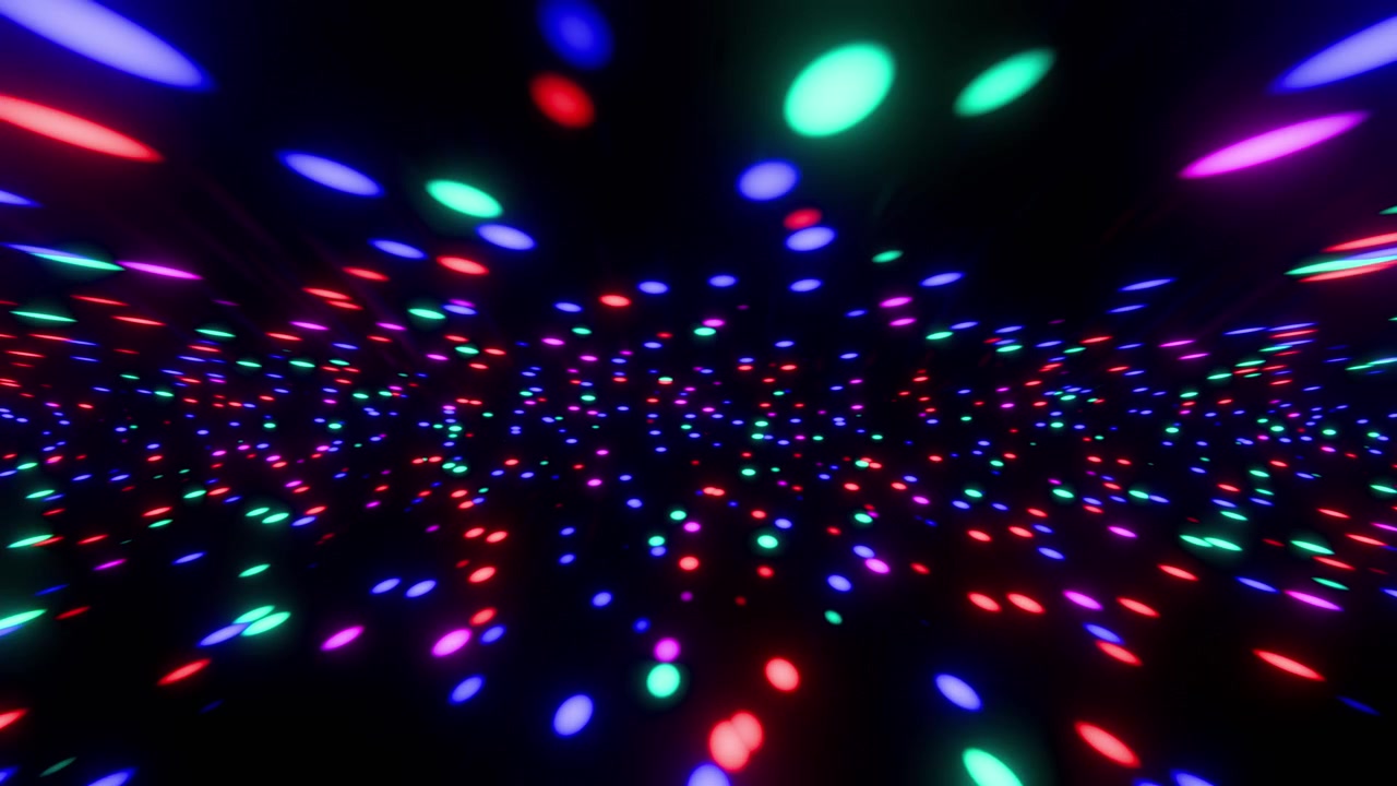 Abstract Vibrant Colorful Glowing Bokeh Lights on Dark Background