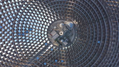Beautiful aerial top shot over the concentrated solar power Gemasolar Spain