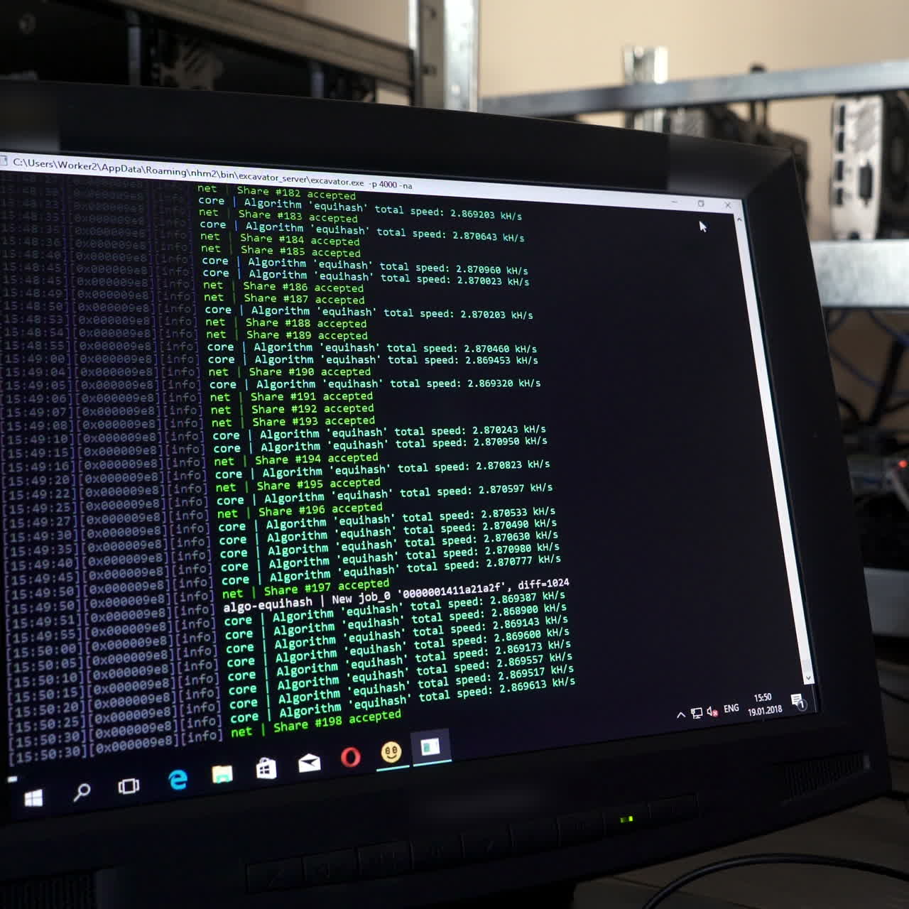 Working graphic video cards for e-currency. Computer for Bitcoin and cryptocurrency mining. Crypto farm.