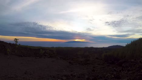 timelapse del atardecer desde el parque nacional del teide