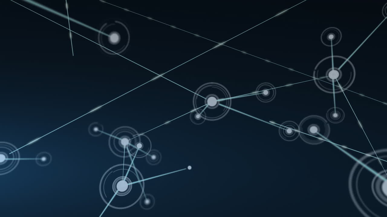 animación en la red de conexiones sobre el fondo de la marina