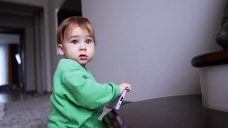 baby playing with a mobile phone
