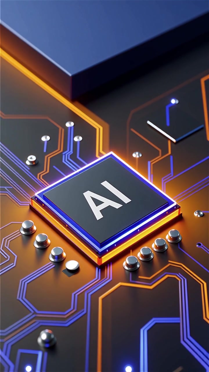 Futuristic AI Chip Motherboard Technology Background