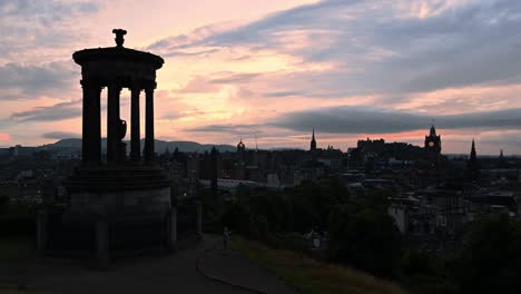 dramatic timelapse of edinburgh city during a stunning sunset