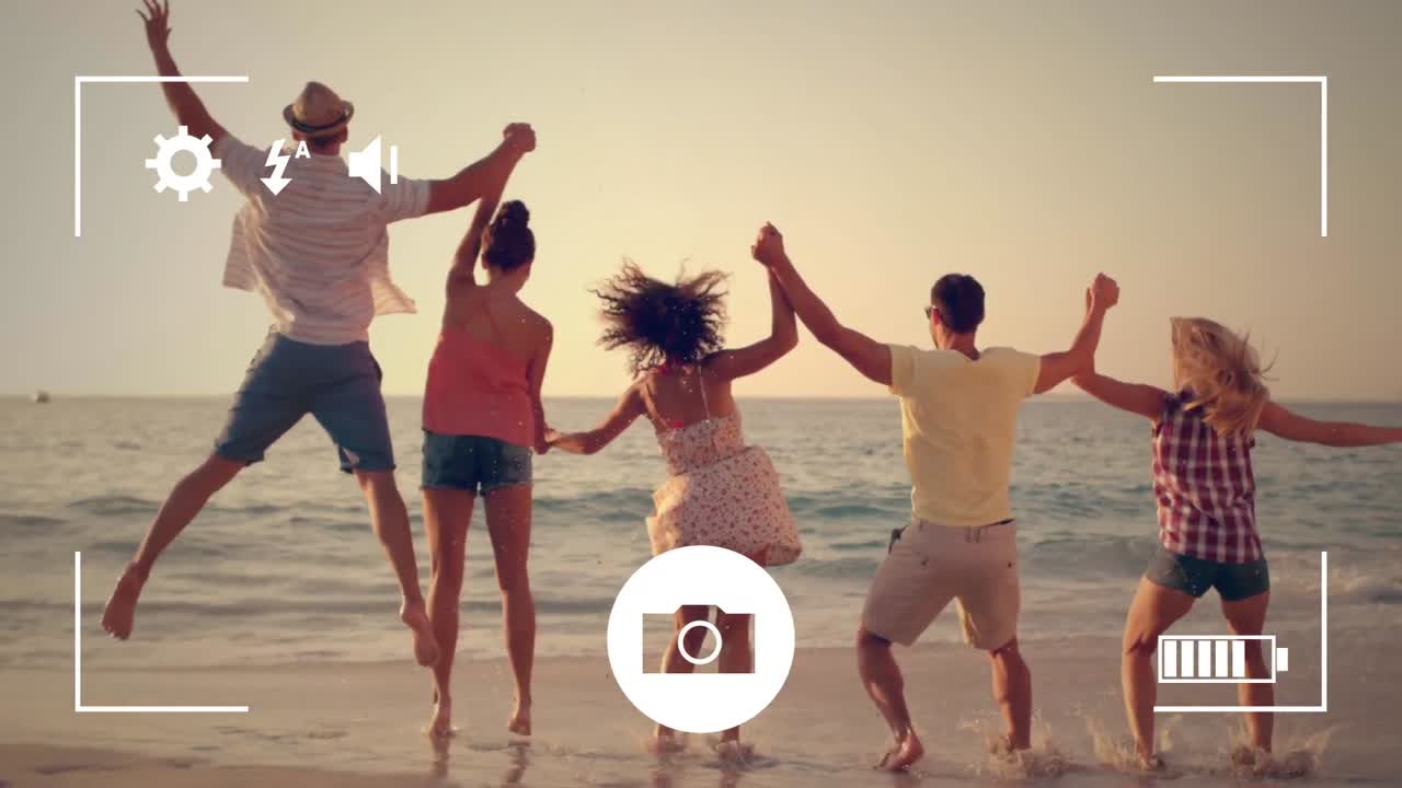 디지털 카메라 로 친구 들 의 사진 을 찍는 것