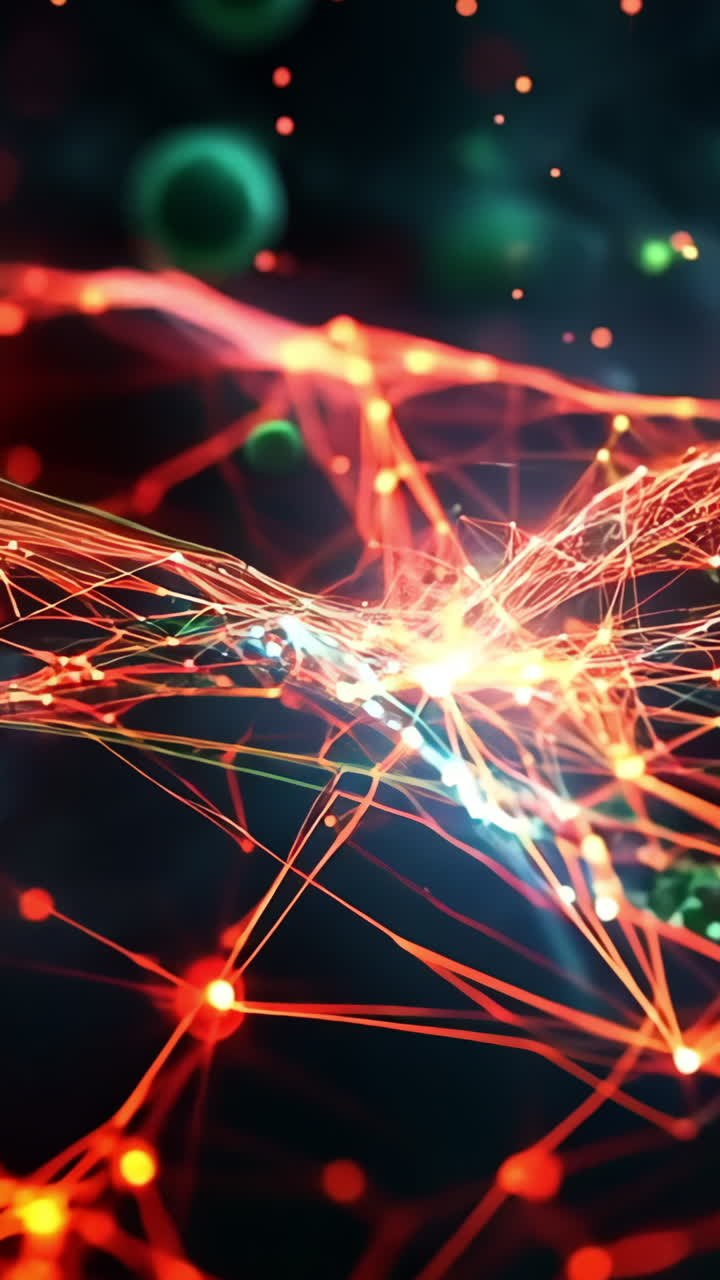 A close up of a cell with a green blob in the middle. The green blob is a virus, and the cell is surrounded by red and black. The image has a dark and ominous mood