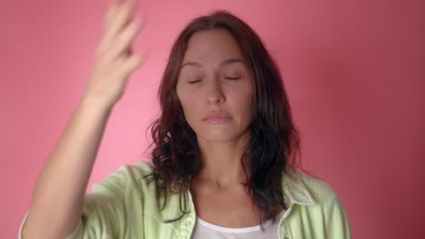 woman experiencing frustration and headache
