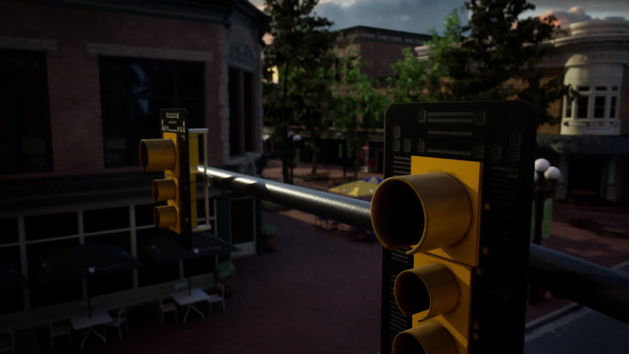 비어있는 거리가 있는 작은 마을