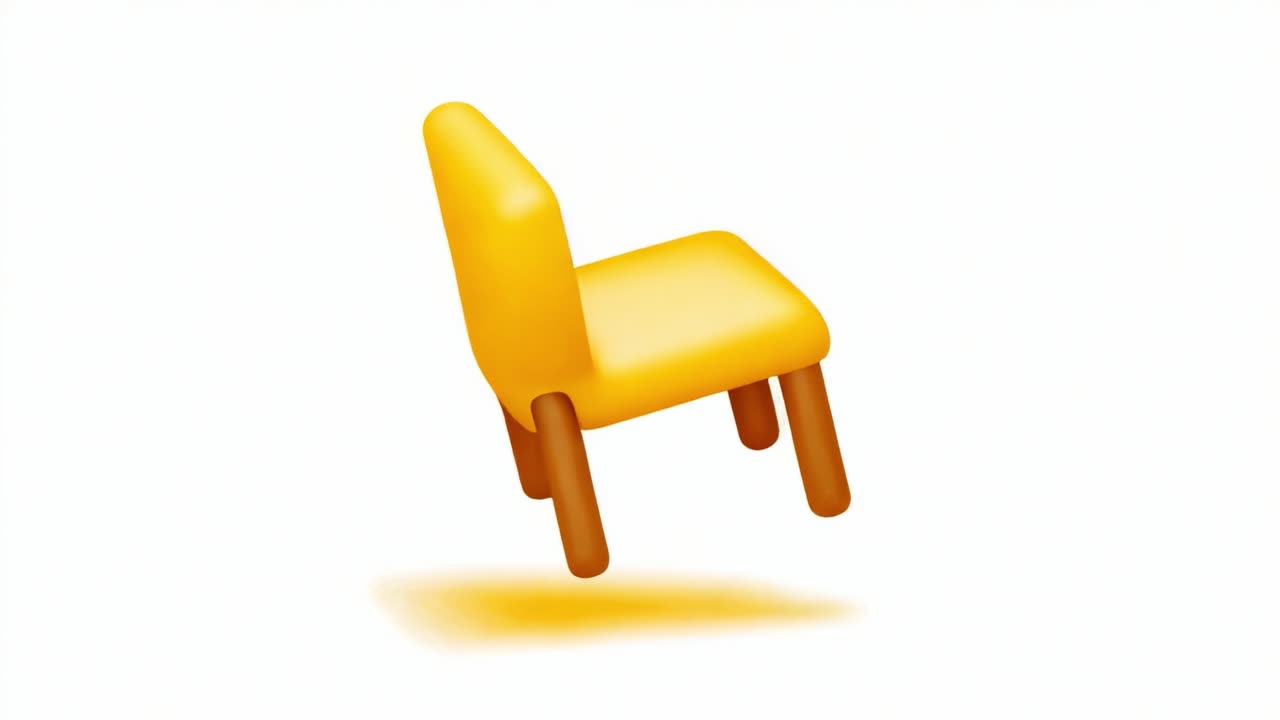 A Bright, Playful Yellow Chair Appears to Float in a Minimalist Background, Showcasing a Fun and Unique Design that Grabs Attention and Sparks Imagination