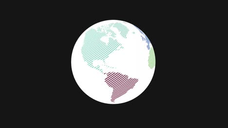 icono de globo terrestre blanco aislado en fondo negro. signo del mundo o de la tierra. internet global.