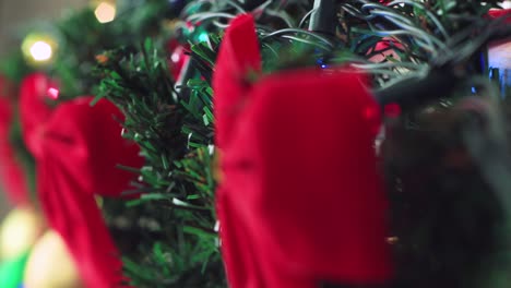 christmas multicolored garland is lit beautifully.