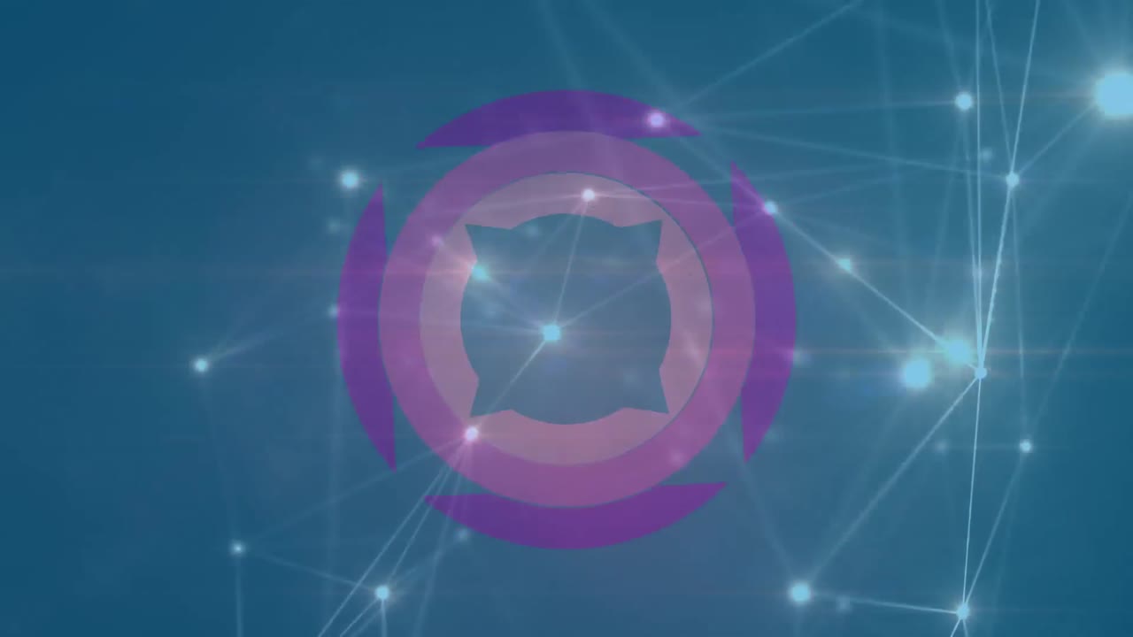 animación de ámbitos que giran sobre la red de conexiones