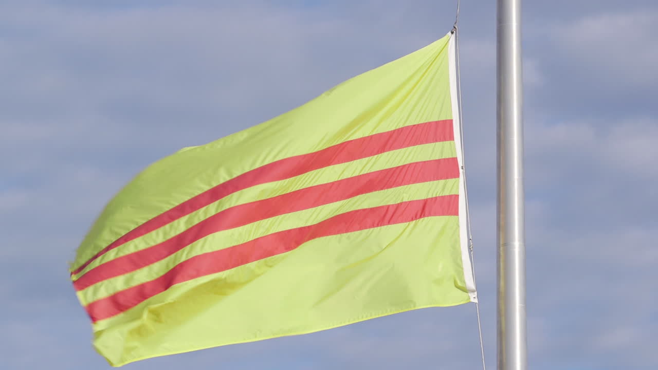 la bandera de vietnam del sur ondeando en el viento