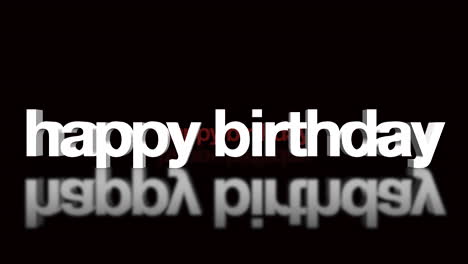 rolling happy birthday text on black gradient