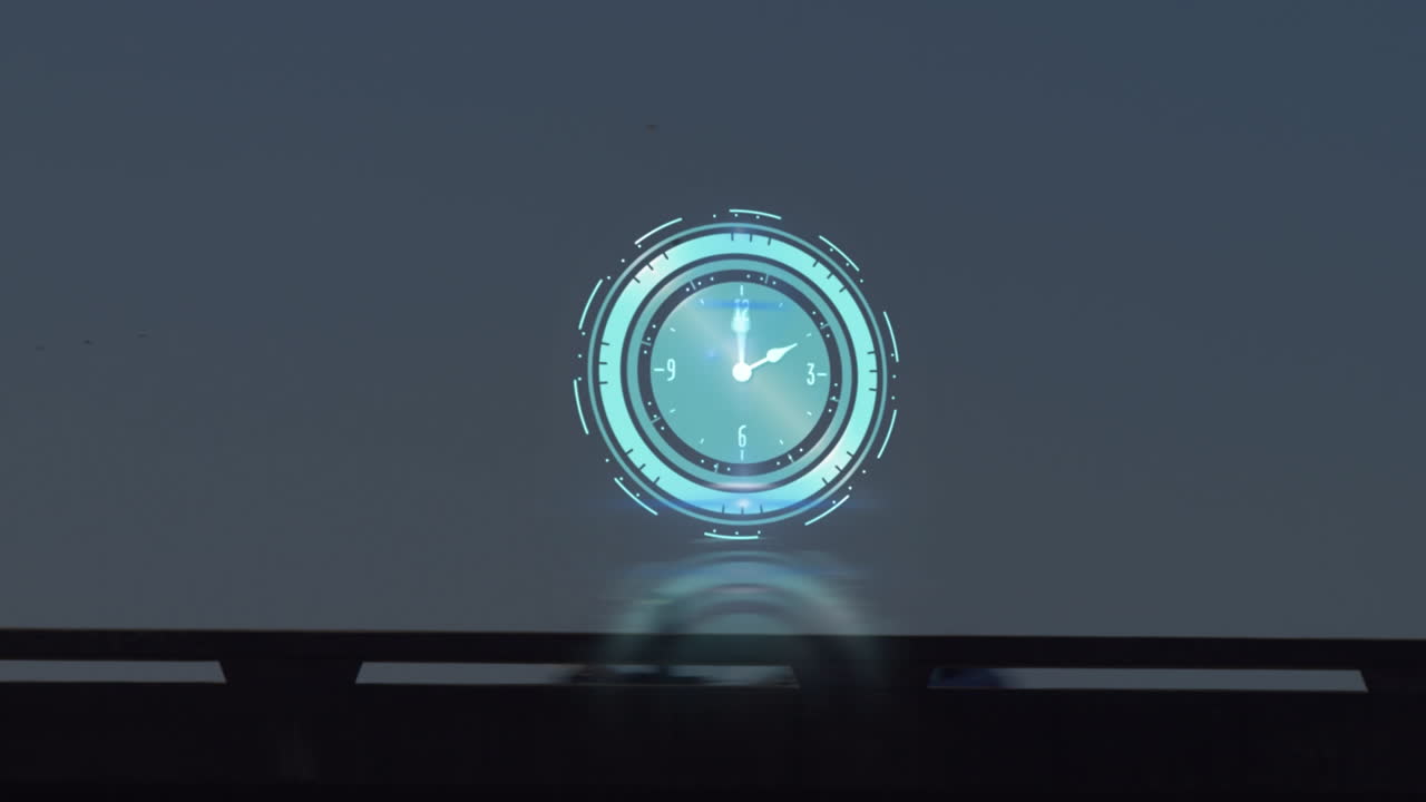 자동차 로 도로 를 가로질러 움직이는 시계 의 애니메이션