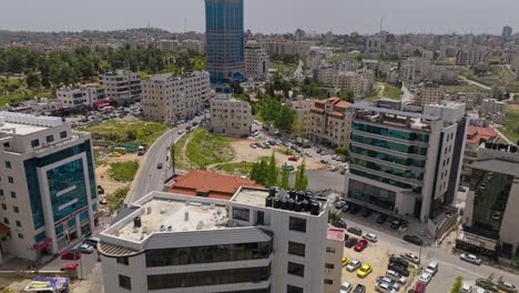 aerial view of palestine tower cinema, movie theater in ramallah, palestine