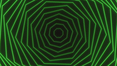 Psychedelische-Und-Illusionsgrüne-Neonsechsecke-Auf-Schwarzem-Farbverlauf