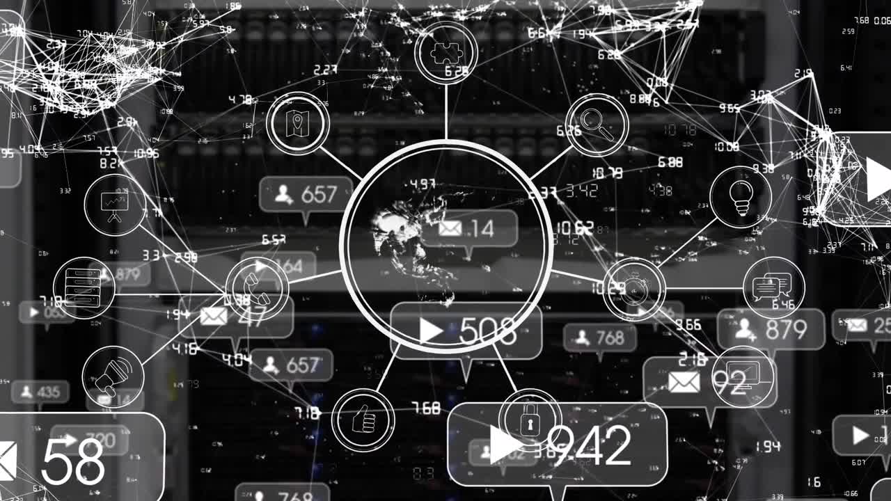 미디어 아이콘의 애니메이션 및 서버를 통해 데이터 처리