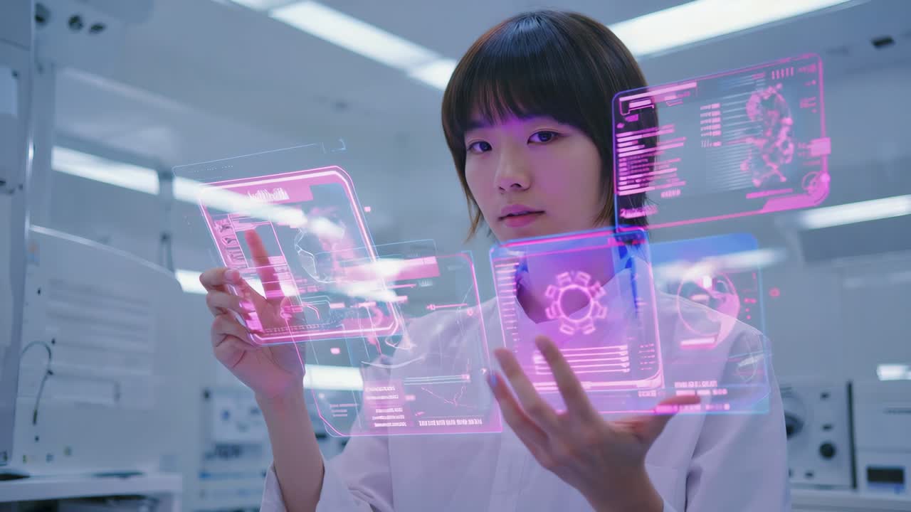 Scientist working with futuristic technology