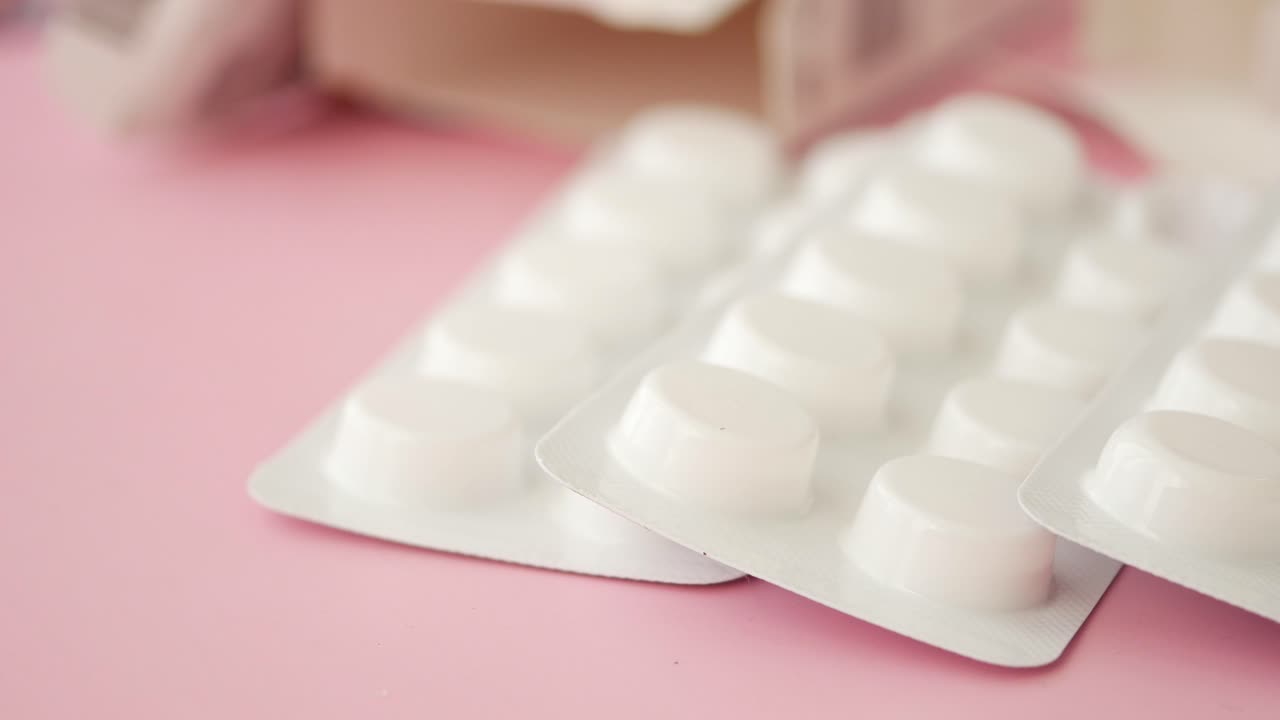 primer plano de las pastillas en envases de blister