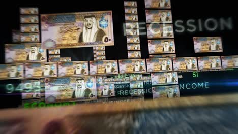 billetes de dinero de dinar iraquí vuelo de bucle sin fisuras